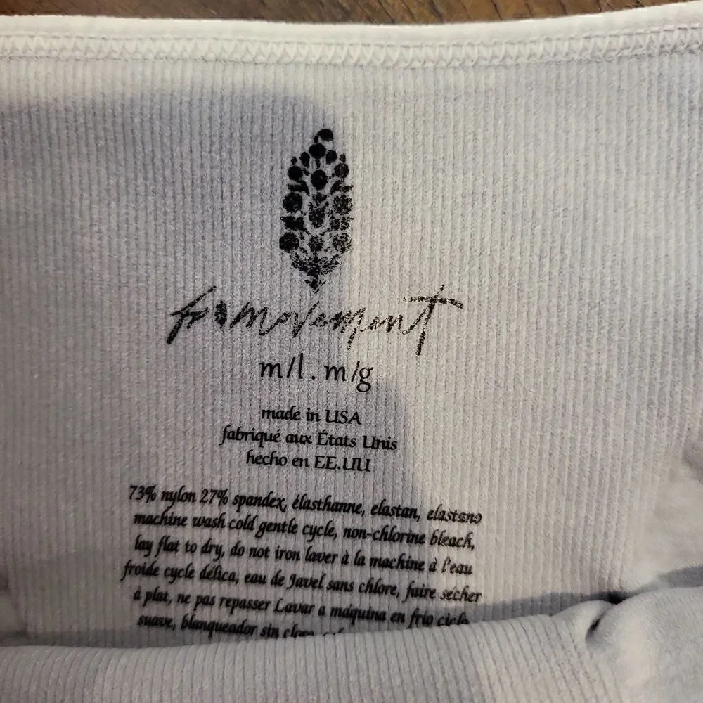 Free People Good Karma Square Neck Bra Ice Grey M/L